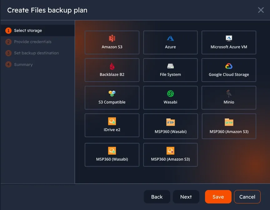 Freedom of storage choice