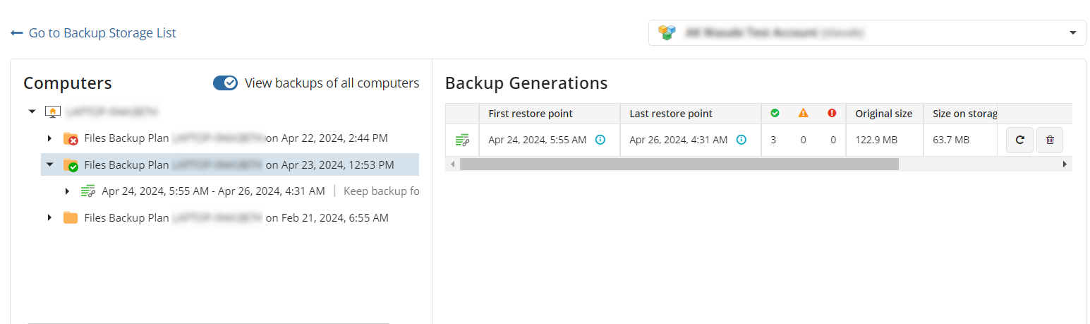 Backup Storage Browser